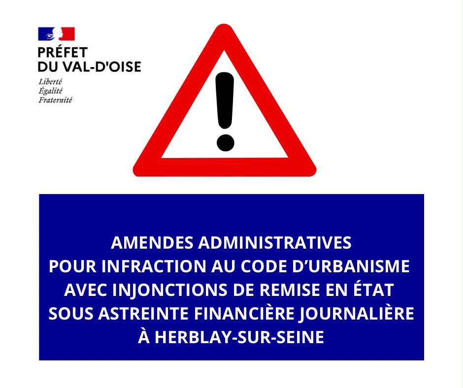 Image de Préfet du Val-d'Oise - 🔴 #Urbanisme #Environnement | Amendes administratives de 10 000€ et de 5 000€, assorties d’injoncti