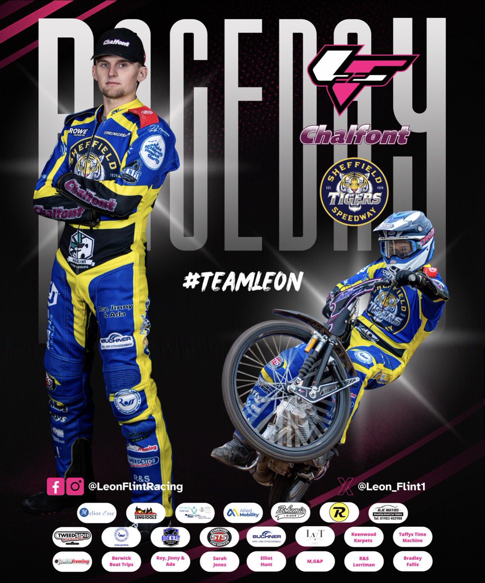 Leon_Flint1's tweet photo. 𝗥𝗔𝗖𝗘𝗗𝗔𝗬!

Our Play-Off Semi-Final starts today. Me and Sheffield will be giving it our all as we host Leicester.

When: Today, 7.30pm
Where: Owlerton Stadium

#TeamLeon | #Speedway https://t.co/LFJXvTDvFw