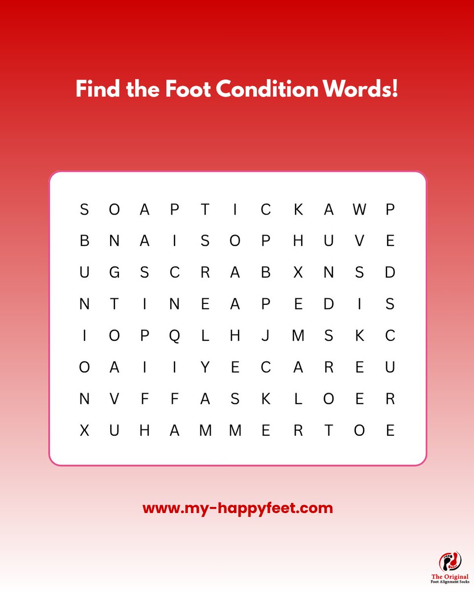 JAMESON_WENDEL's tweet photo. Quick challenge: How many foot condition words can you find? Share your score in the comments and tag a puzzle-loving friend. https://t.co/sU2aUFAIPb
