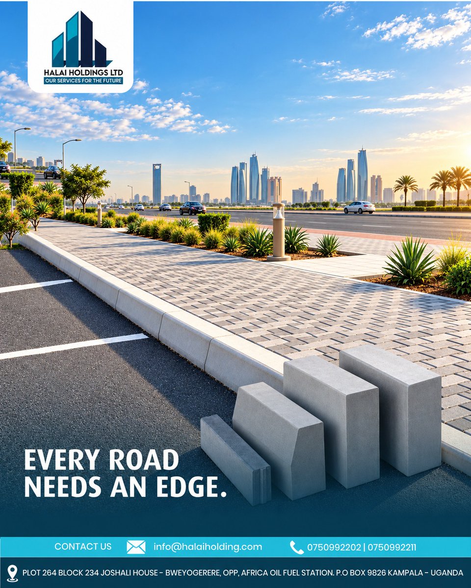 HalaiHoldings's tweet photo. A ROAD WITHOUT DEFINITION IS JUST A SURFACE.
Kerbs give it structure, separation, and a clear edge.

Halai Holdings | Built for the details that shape infrastructure.

DM us or call to inquire:
Phone: 0750992202 | 0750992211
Email: info@halaiholding.com

#HalaiHoldings #Kerbs https://t.co/pBgwl2Frk3