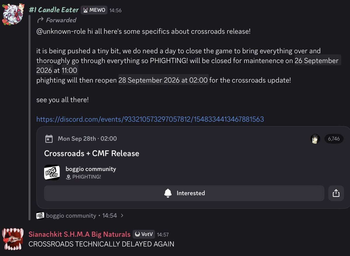 Sillycrepes's tweet photo. does traitorspace just has a curse that delays cmf everytime i mention him or something https://t.co/iI5qMUyHoj