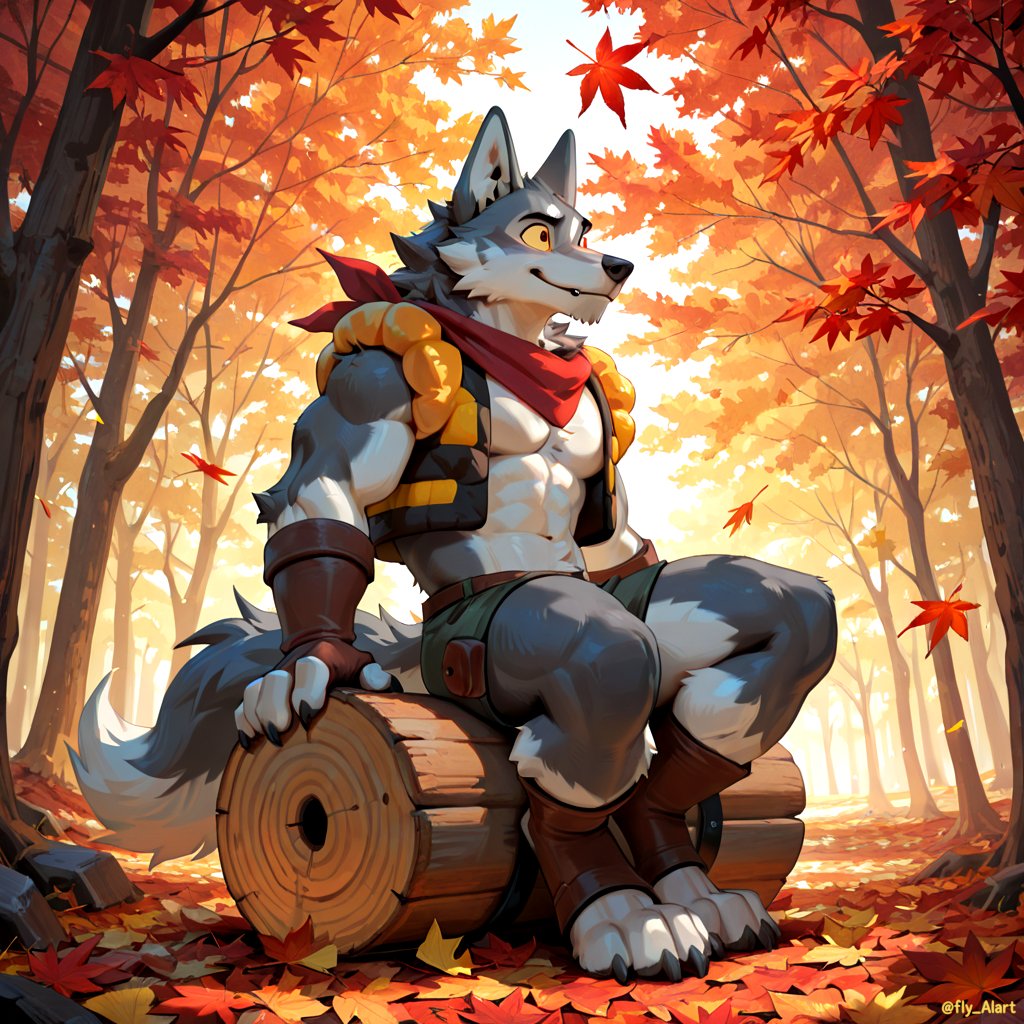 fly_AIart's tweet photo. The autumn forest is so beautiful, don't you think? 🐺🍂🍁
#AI #AIart #furry #furryart https://t.co/okqBfini9L