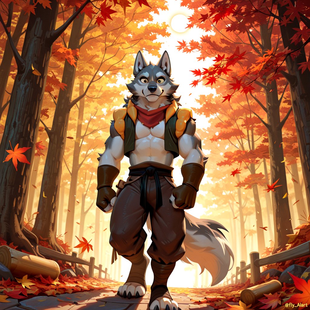 fly_AIart's tweet photo. The autumn forest is so beautiful, don't you think? 🐺🍂🍁
#AI #AIart #furry #furryart https://t.co/okqBfini9L