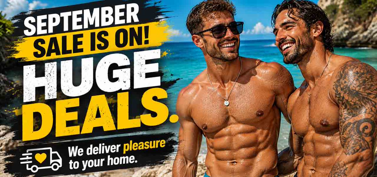 essentiallymale's tweet photo. Check out our September Sale here https://t.co/mvD7Md7hMZ UK ONLY! #gayuk #getiton #gaymale #gayplay #gayadult https://t.co/xuUhWFjvG7