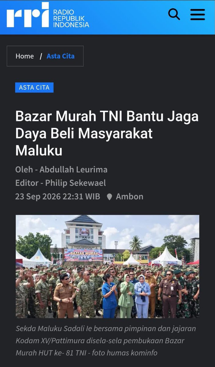 firmanprmna's tweet photo. TNI merupakan saudara, penjaga, &amp; sahabat sejati yang selalu hadir kapan pun dibutuhkan, di mana pun berada.

Nyata Langsung Dirasakan https://t.co/7THGtbrUA2