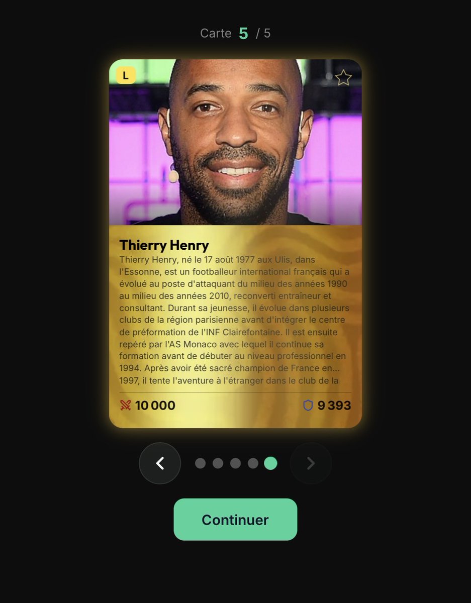 oreegdasb's tweet photo. Avis à la communauté Wiki Masters 
-> je collectionne pas mal de trucs en rapport avec la F1 ! 
Si cette carte légendaire de Thierry Henry peut intéresser quelqu’un 😁
#Wikimasters https://t.co/AnYvlcADMn