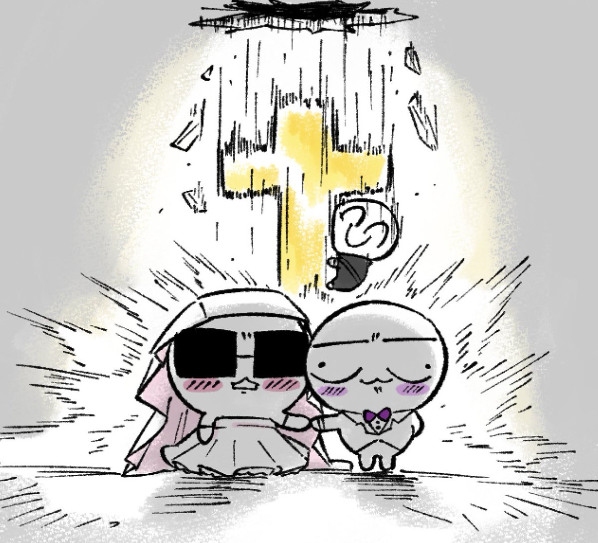 Fangyingfall's tweet photo. redrawing the wedding from last year https://t.co/Lg5aQIfkI7