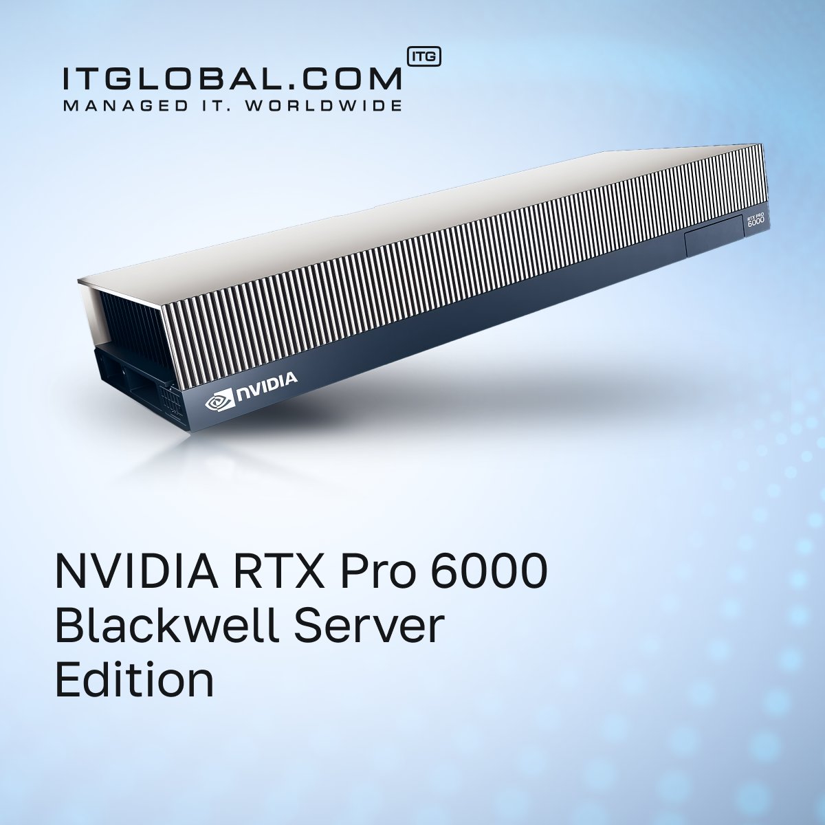 Itglobalcom_uae's tweet photo. Meet the NVIDIA RTX PRO 6000 Blackwell Server Edition: 96 GB GDDR7 ECC, 5th-gen Tensor Cores, PCIe 5.0, MIG &amp; vGPU support.

Built for AI inference, development, virtual workstations and rendering.

👉 Read the full review: https://t.co/luQYDo7pIM https://t.co/mFJsr9Jztn