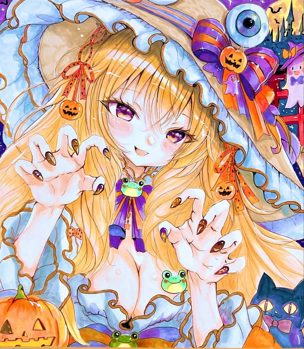 mokomilk_0914's tweet photo. ハロウィン諏訪子ちゃん🎃🐸
#同人イラスト #東方Project https://t.co/62TrqmJnPO