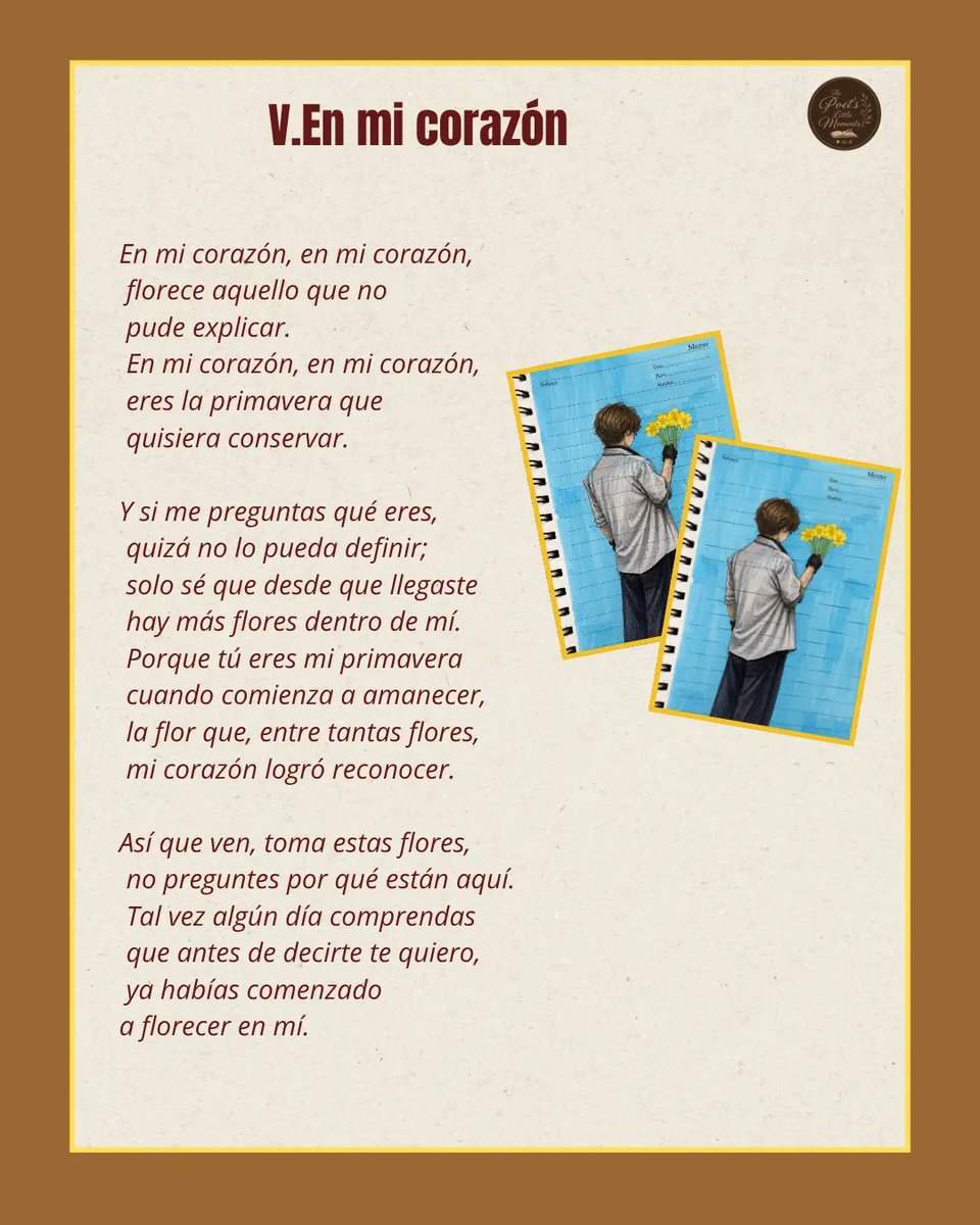 RSamuels2's tweet photo. En mi corazón” nace de esa primavera que llega cuando alguien transforma lo cotidiano en algo especial. Sin darnos cuenta, el corazón se vuelve un pequeño jardín donde todo comienza a florecer. https://t.co/11C7DkFJRL