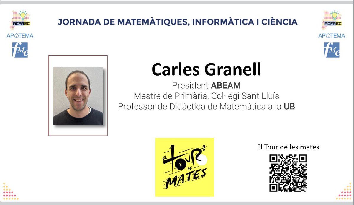 acfaec_cat's tweet photo. El @elTourdeMates va tenir una doble presència a la jornada.

@CarlesGranell4 Granell el va presentar dins del programa de famílies, explicant el projecte i les seves possibilitats i els joves van participar en l’activitat, amb reptes molt estimulants i premis https://t.co/9s7v9jzb2u