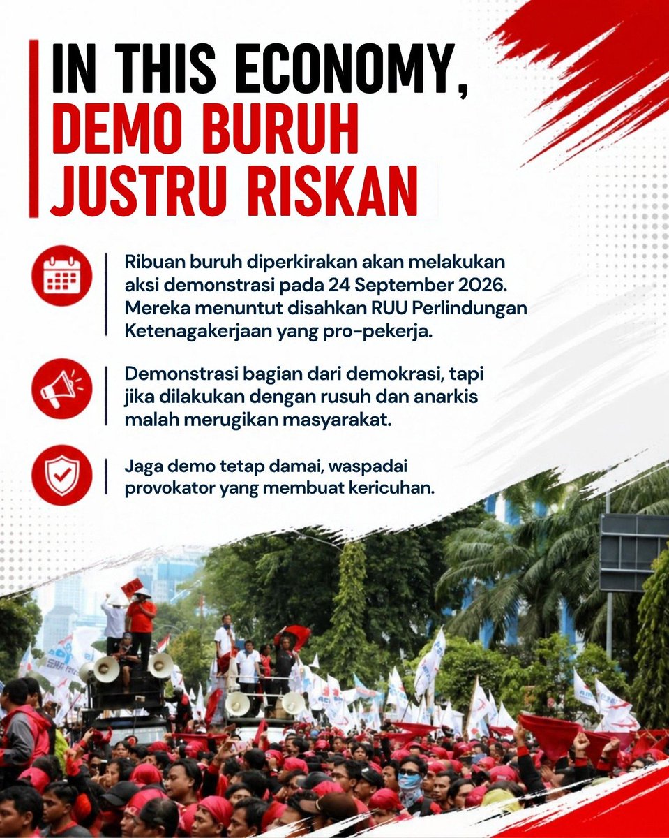 articlte's tweet photo. Demokrasi itu sah-sah saja, tapi kalau sampai anarkis di tengah situasi ekonomi yang rentan, ruginya ke kita semua. Jaga diri dari provokator, mari kedepankan #DemoDenganDamai dan Suarakan Dengan Bijak. https://t.co/94xeociYy5