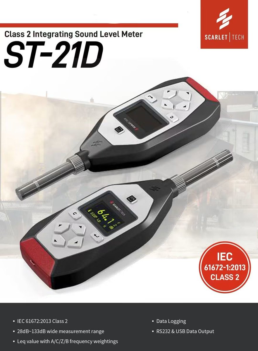 workiconth's tweet photo. สินค้าแนะนำ : เครื่องวัดระดับความดังเสียง (Integrating Sound Level Meter Class 2)
Brand: Scarlet Tech, Model: ST-21D
#ขาย #fyp #soundlevelmeter #soundmeter #เครื่องวัดความดังเสียง #เครื่องวัดเสียง #st21d #scarlettech #เครื่องวัดระดับความดังเสียง #st-21d #eec #โรงงาน https://t.co/1B5hUDsppG