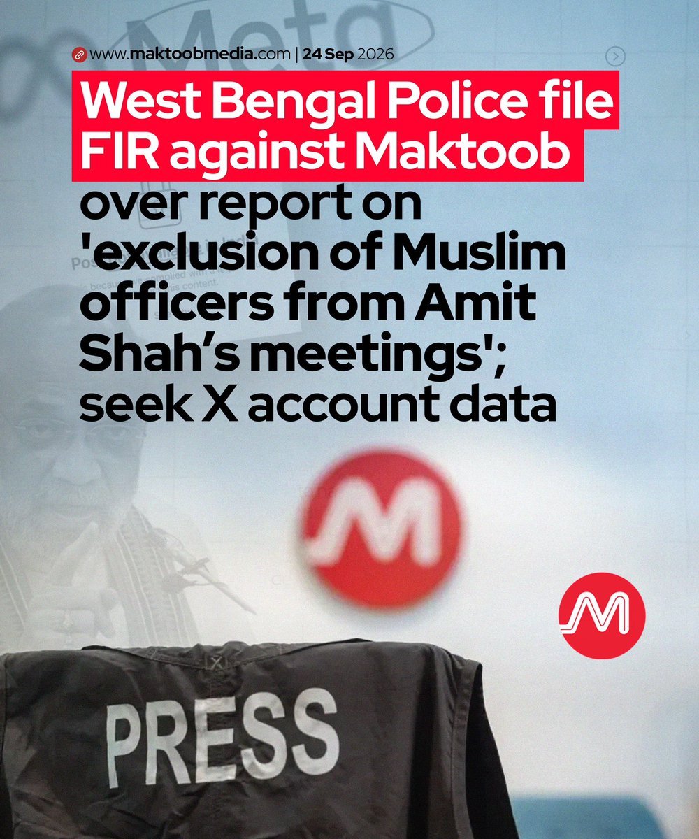 aslahtweets's tweet photo. A report based on allegations made publicly by an elected Member of Parliament, @MahuaMoitra . Weeks later, no official denial of those allegations. Now, an FIR against @MaktoobMedia and a police request for our X account data.

We have faced intimidation before. We will respond to this legally, and we will continue to report.

https://t.co/pS7uwmfnUr