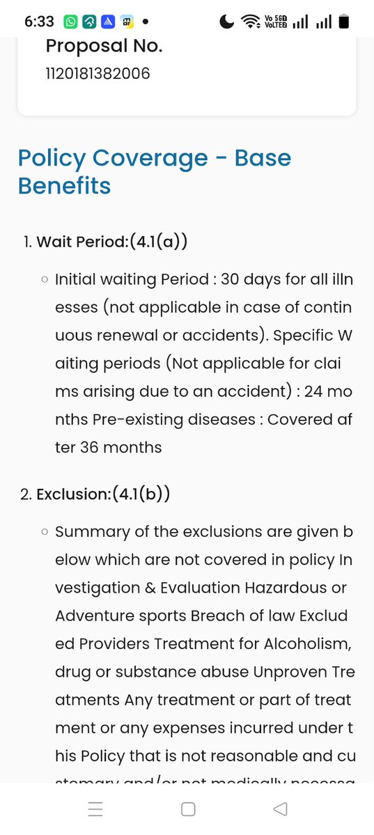 bull_times's tweet photo. @careinsuranceIN @CareHealthIndia @policybazaar @PBHelpDesk 
For proposal no: 1120181382006 you guys have mentioned there is a waiting period. Its a ported insurance. This waiting period is for what, care to explain? Why is this waiting period in CIS document?

I have sent two emails already, no one bothered to answer yet.

@irdaindia I was told, for ported policy there is no waiting. Please confirm