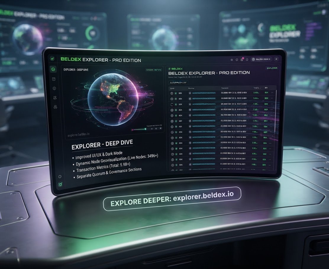 wintowin08's tweet photo. We are incredibly excited to unveil the most powerful update to the @BeldexCoin ecosystem yet, The @BeldexCoin Explorer Pro Edition. This is not just a refresh, it’s a complete reimagining of how you interact with the blockchain.

Featuring a sleek new UI/UX in full Dark Mode, the Explorer provides unparalleled visibility. Experience dynamic node geovisualization with over 3496 live nodes, dive into detailed transaction metrics (Total: 5.9B+) and navigate dedicated sections for Quorum and Governance.

This is the ultimate tool for transparency and insight. Don't just watch the blockchain experience it.

​EXPLORE DEEPER: https://t.co/nQ35iuqPwv