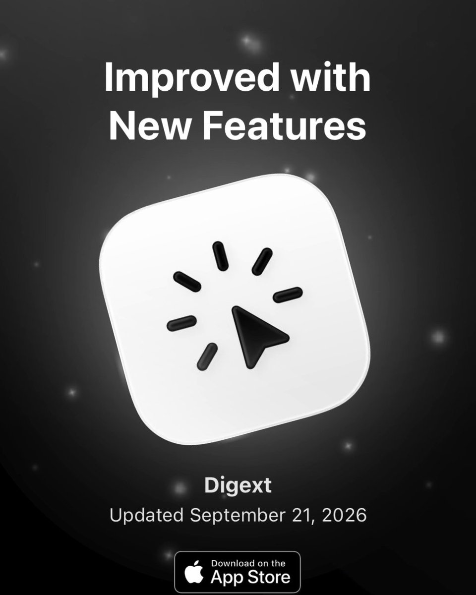 digext_app's tweet photo. Digext update ✦ v2026.39.396 · September 21, 2026

Save from more places
• Substack, LinkedIn & TikTok — one paste to save
• Podcasts & videos play right inside Digext
• Re-extract saved links — fresh copy, one-tap undo
• Claude artifacts as clean, readable pages
• Cleaner articles, links gathered in Resources
• Wikipedia folding tables, expandable in place
• Bigger reels & TikToks, captions tinted to match

Fixes
• Paste button stays put after switching apps
• Lists fade softly under bars on iOS 27
• AI summaries resume on their own
• Diary entries no longer show a summary https://t.co/PbWDEZtWY1