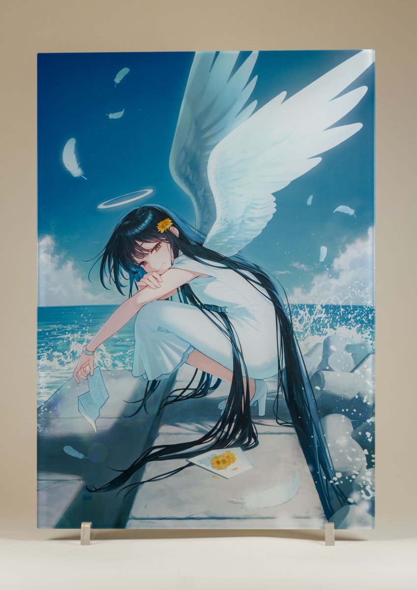 arbrog1's tweet photo. XARTさん（@/xart_jp）のIGX2026から、なぐ先生（@/wooperfuri）の透過アクリルボードが届きました！　海を背景にした天使の女の子がとても綺麗です✨
透過アクリルの感じが伝わるように後ろから少し光を当てて撮ってみましたが、実物の素敵さを写真で伝えるのはなかなか難しい！
#IGX2026 https://t.co/OFcgY7Lda6