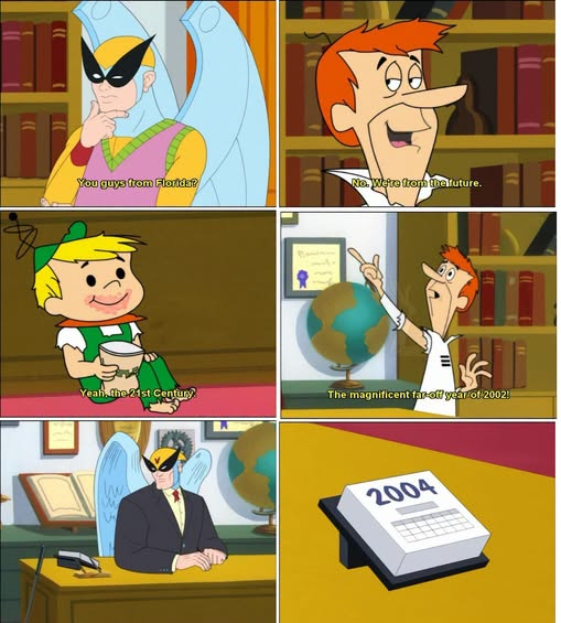 RiseFallNickBck's tweet photo. Happy Birthday to The Jetsons, and a joke from Harvey Birdman involving them that only gets better with age! https://t.co/a4KPR1pmhg