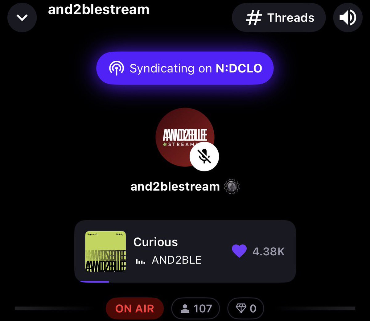 and2blestream's tweet photo. 🔈WE’RE ON AIR ! 

🚨We are currently on air with 107 listeners present❗️

Join us on stationhead to stream and celebrate AND2BLE together with other N:DCLOs🍀🥳. 

Make sure you are connected to your streaming service so streams will count! ☆ 

🔗 : https://t.co/1pheVH623p

#AND2BLE_Curiosity #AND2BLE #앤더블