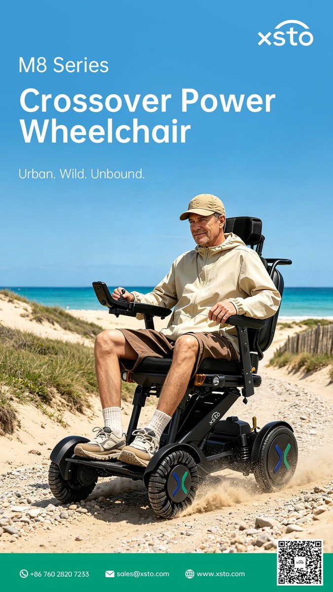 XSTOMobility's tweet photo. City streets. Trails. Parks. Campsites. Everyday life.
Meet the new XSTO M8 Series.
M8. M8 Pro.
Urban. Wild. Unbound.
#M8Series #XSTOMobility #PowerWheelchai #MobilityTech #xsto https://t.co/EzGwKZVgpj