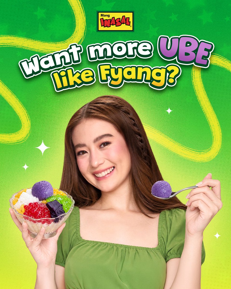 MangInasalPH's tweet photo. UBEEEEE!!! 🟣🟣

#MangInasalCREAMINESS is more Unli-Saya now. Don’t forget you can get two scoops of Ube ice cream on your Mang Inasal Extra Creamy Halo-Halo until September 30.

#ILoveMangInasal 💚💛 https://t.co/5I3PPr0SK7