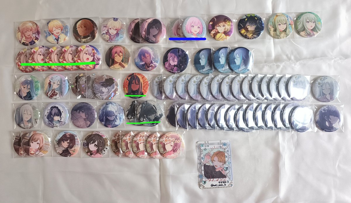 moti_ama_b's tweet photo. 【譲渡/交換】プロセカ グリッター缶バッジ グリ缶 感謝祭

譲)ミク/ルカ/リン/レン/KAITO/一歌/咲希/穂波/みのり/愛莉/遥/雫/こはね/杏/彰人/冬弥/司/えむ/寧々/類/奏/まふゆ/絵名

求)150円/個~定価 / 同異種瑞希＞彰人

詳細3枚目一読下さい
感謝祭手渡し(日曜＞土曜)/郵送
譲渡優先 https://t.co/V0ujl05lMA