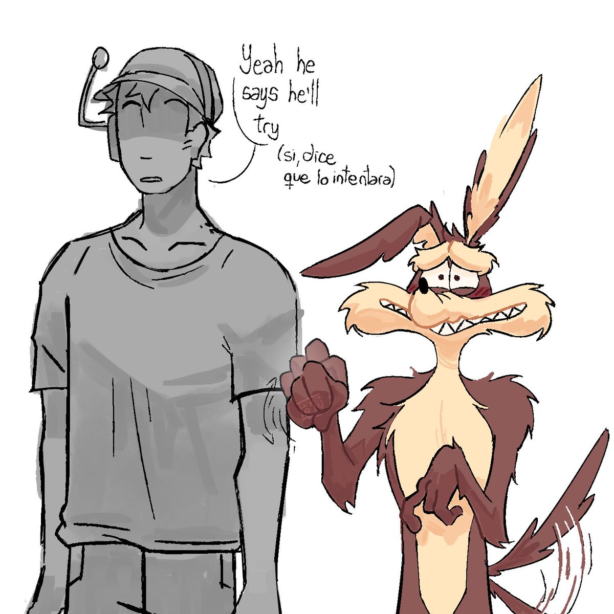 Sr_FranZZZ's tweet photo. Ok nobody seemed to got my vision of slimeknight x wileroad, so Im gonna pull this card... Actor AU (AU that Chuck Jones made himself btw what) RANDOM STUFF DO SOMETHING!!!
#Coyotevscame #wileroad #roadrage #wileecoyote #roadrunner https://t.co/v20mm7tYFL