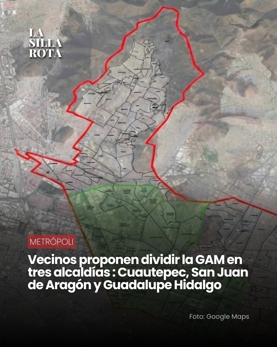 lasillarota's tweet photo. #Metrópoli | Vecinos de la alcaldía Gustavo A. Madero en la Ciudad de México proponen dividir la demarcación en tres nuevas alcaldías: Cuautepec, San Juan de Aragón y Guadalupe Hidalgo. Perla Castañeda, una de las promotoras del proyecto, informó que la propuesta será presentada formalmente ante diputados locales el próximo 30 de septiembre para mejorar la gestión y distribución de servicios.
