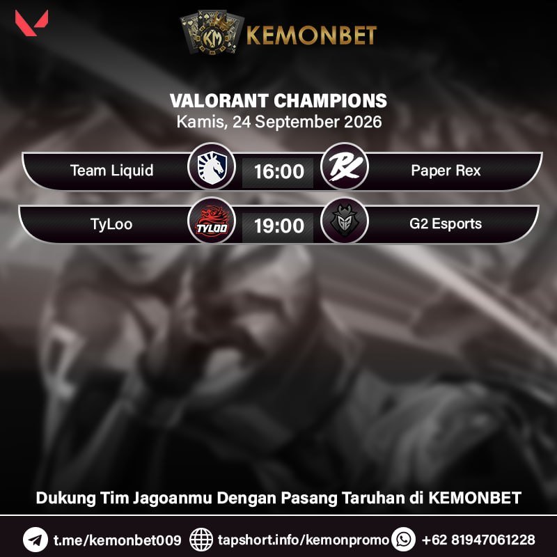 KemonBet88's tweet photo. 🔥 KEMONBET MATCH DAYS 🔥

SPORTS:
- UEFA Nations League
Jumat, 25 September 2026 (DINI HARI)

ESPORTS:
- Valorant: Valorant Champions
Kamis, 24 September 2026

CATAT TANGGALNYA DAN DUKUNG TIM TERBAIK KALIAN DENGAN LINK DI PROFILE BIO https://t.co/bI9u0xmGu7