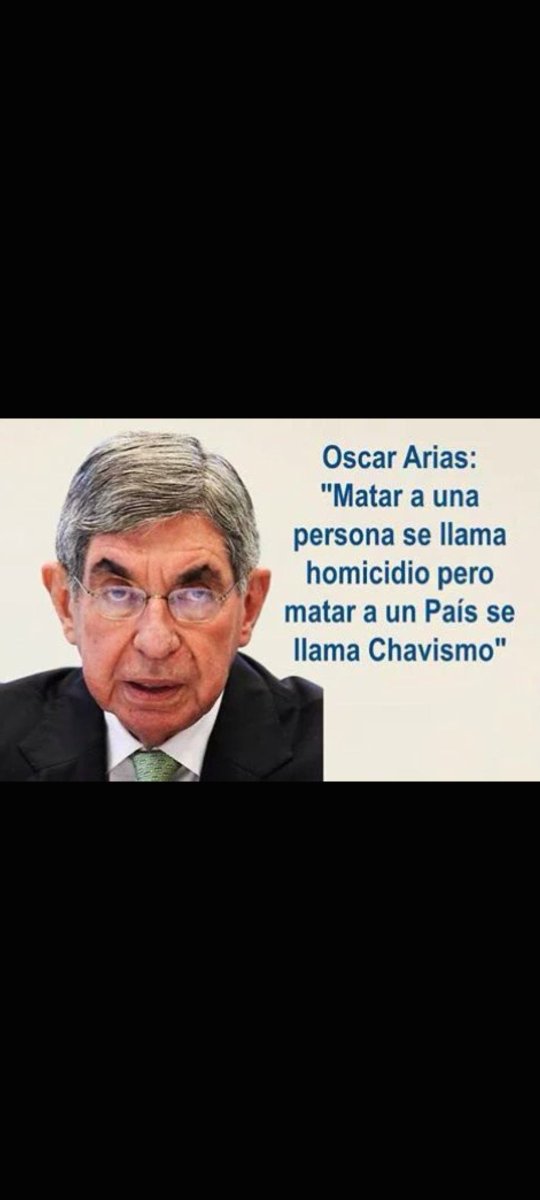 Ethical_Values's tweet photo. El expresidente de Costa Rica y Premio Nobel de la Paz, Óscar Arias Sánchez, declaró que «matar a una persona se llama homicidio, pero matar de hambre a todo un pueblo se llama chavismo» para referirse a la crisis y al impacto social y político del régimen venezolano !!! https://t.co/ChEGbBmCU8