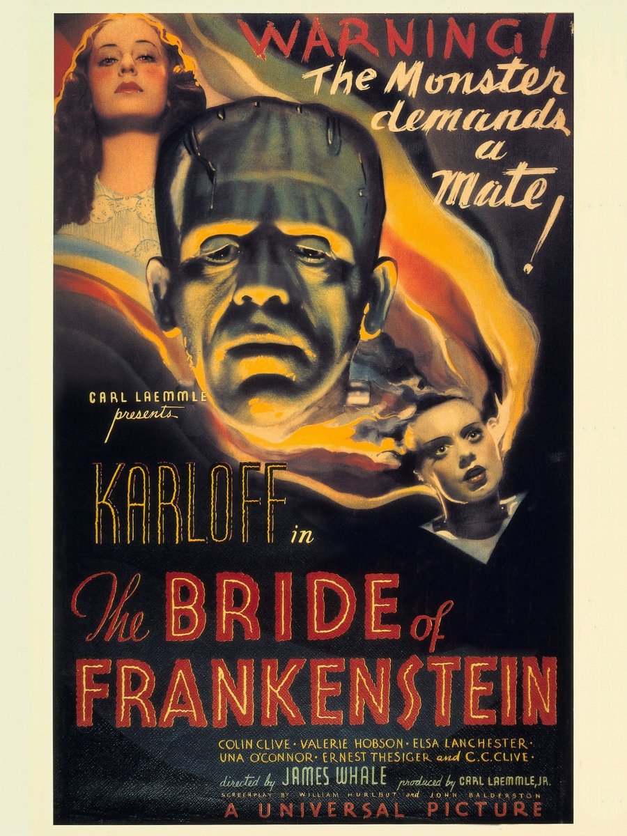 28cillslater's tweet photo. #61DaysofHalloween day 24, week 4 (Frankenstein Theme Week)
BRIDE OF FRANKENSTEIN (1935)
I personally enjoy this one more than the first. https://t.co/0QrF9Gj7mT