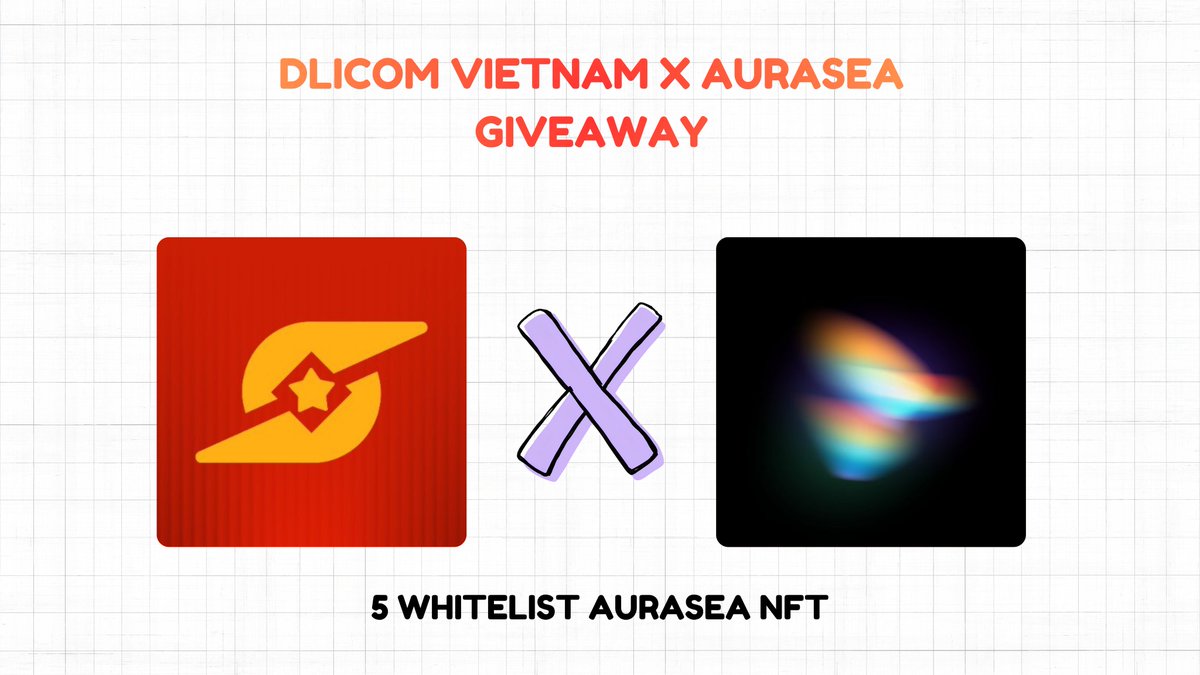 dlicom_vn's tweet photo. 🎁 DLICOM VIETNAM × AURASEA GIVEAWAY 🌊🇻🇳

Dlicom Vietnam mang đến 5 spots cho cộng đồng 👀🔥

Supply: TBA
Mint: Free Mint
Chain: Robinhood Chain

Cách tham gia:
1. Follow @dlicom_vn & @auraseaonly
2. Like + Repost bài viết này
3. Comment EVM wallet + tag 2 frens

deadline 12 tiếng ạ

Chúc mọi người may mắn! 🍀❤️