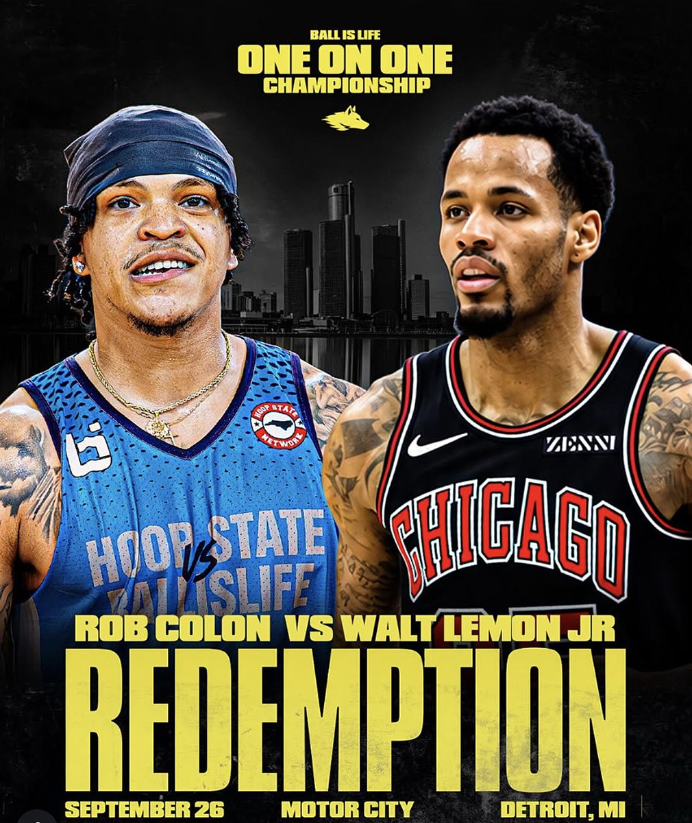 Ballislife's tweet photo. Walt Lemon Jr. to face Rob Colon at @Ballislife Redemption (Sept. 26)

An unfortunate situation turns into a golden opportunity that never would have seemed possible not long ago....

Will Walt step up to the challenge on short notice?

MORE 🔗  https://t.co/GDdIEQ17vo https://t.co/P3WgQ0dnU2