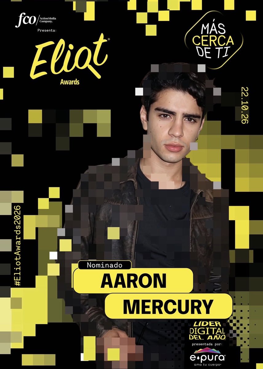 MairymG_'s tweet photo. @EliotMedia Líder Digital Del año 🔥 Aarón Mercury 🔥 

AARON NOMINADO ELIOT AWARDS 

#MercurialsEstamosDeVuelta https://t.co/YoN6Fno5o0