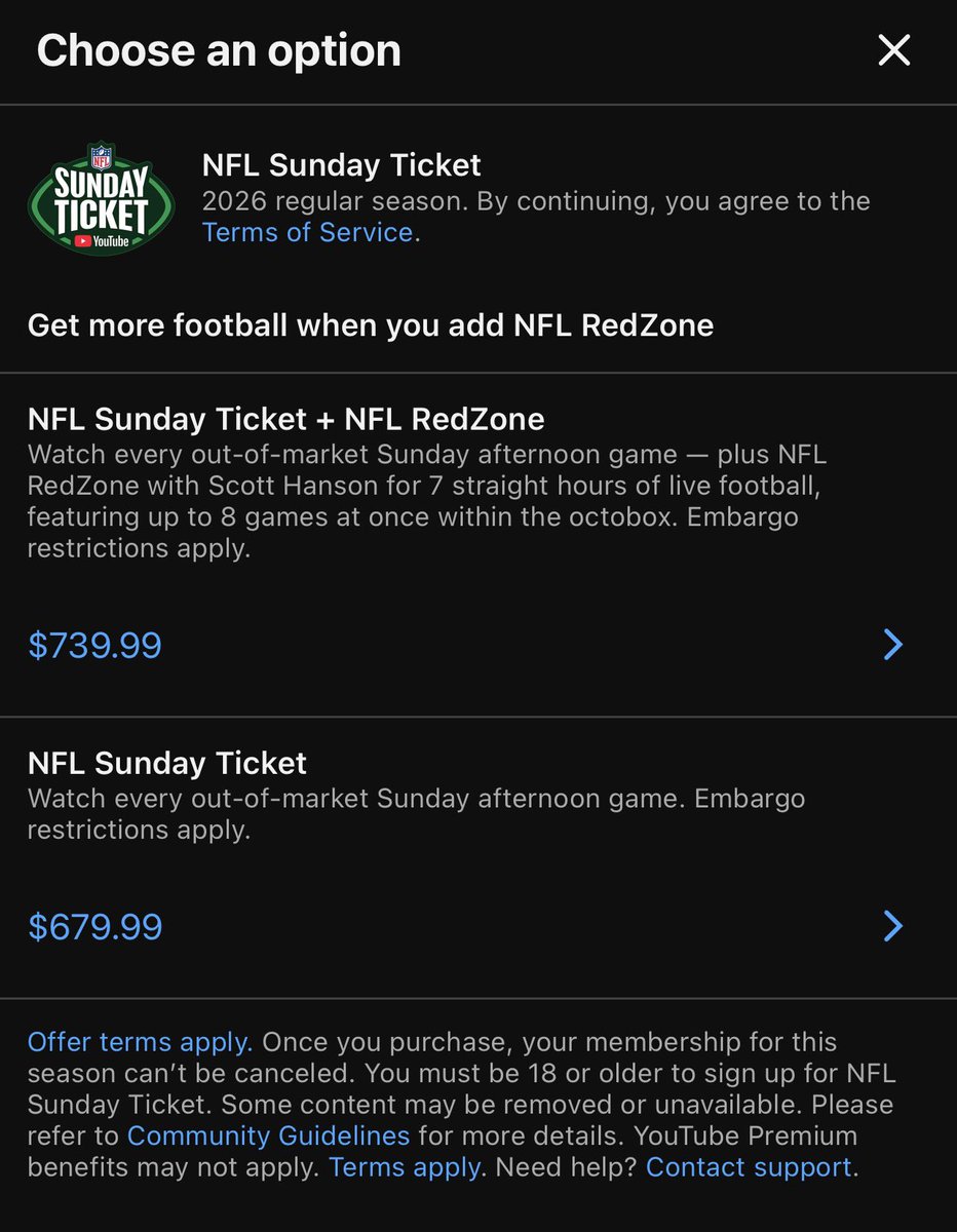 Hubbyboogie's tweet photo. Looks like we won’t get the Chiefs vs Dolphins game in northern Minnesota on OTA CBS or Paramount+ this weekend. So our only option is to pay YouTube $680?!?! That ain’t happening! This is the first of at least four games I knew we had the potential to miss. 🤷‍♂️ #ChiefsKingdom https://t.co/gGxCWlEbVF