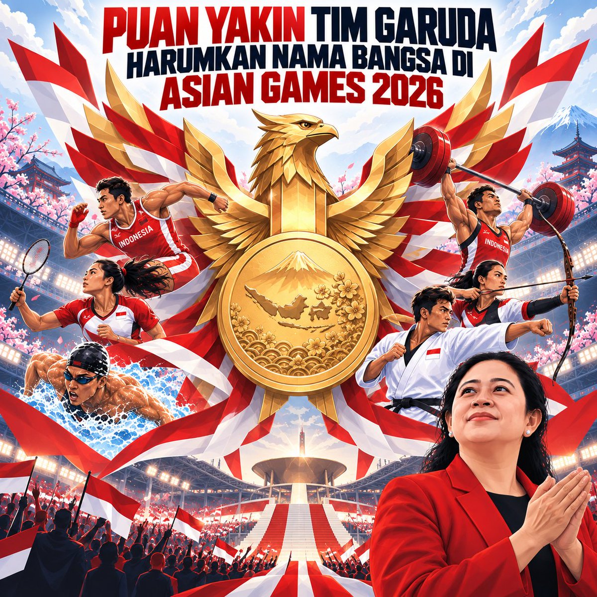 Kabar_2in's tweet photo. Puan yakin Tim Garuda harumkan nama bangsa di Asian Games 2026, semangat dan dukungan seluruh masyarakat mengiringi perjuangan para atlet untuk meraih prestasi setinggi-tingginya. #puanku #puankoe #puanmhrn #puanmaharani https://t.co/sXwhQY3pMY