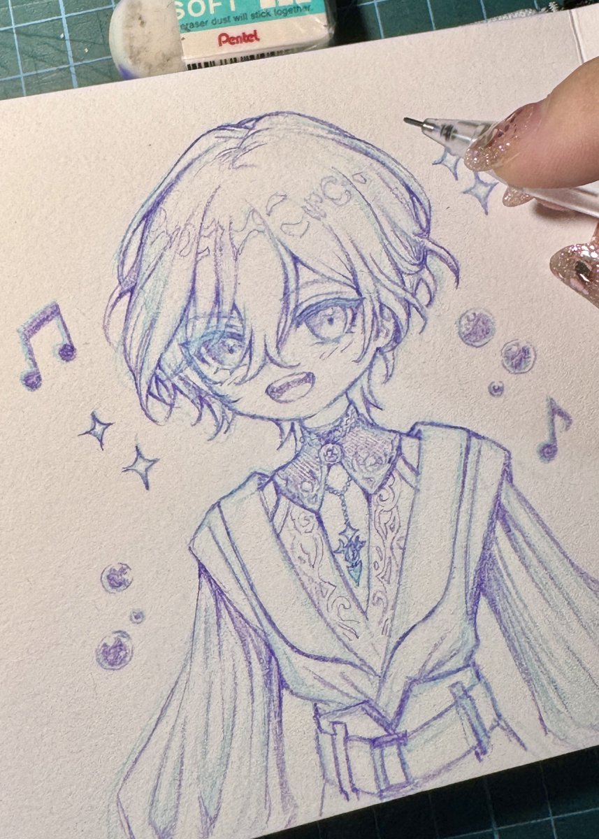 mishisdrawing's tweet photo. Sketched a pretty fih while listening to his amazing first karaoke 🫧🎶🐟

#Canversea https://t.co/8ozREBONcj
