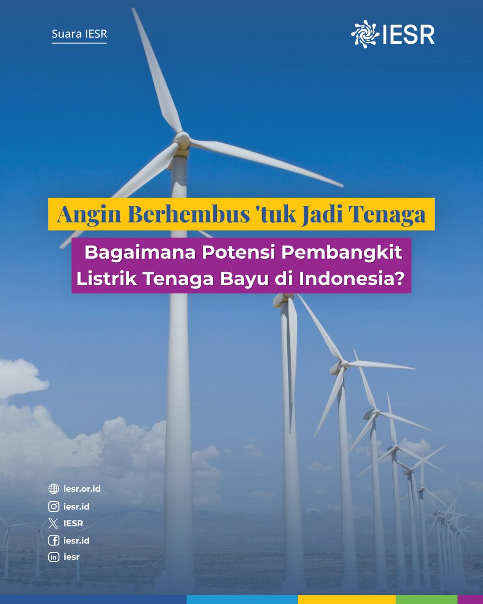 IESR's tweet photo. Sobat Essentials, Pembangkit Listrik Tenaga Bayu (PLTB) mempunyai potensi yang besar di Indonesia. Namun, PLTB belum dapat berkembang secara  maksimal dikarenakan kurangnya investasi. 

Nah, bagaimana persebaran potensi PLTB di Indonesia? https://t.co/b1YEg6y5Eh