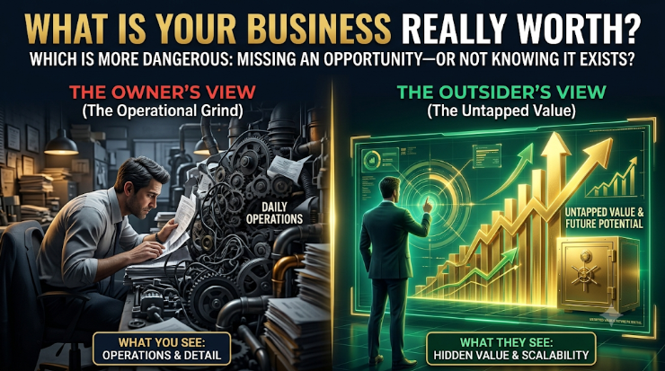t_raajan's tweet photo. Your business may be worth more to an outsider than it is to you.

Not because they know your business better.

Because owners see operations.
Outsiders often see untapped value.

Which is more dangerous: missing an opportunity—or not knowing it exists? https://t.co/Y9xHVd2xNF
