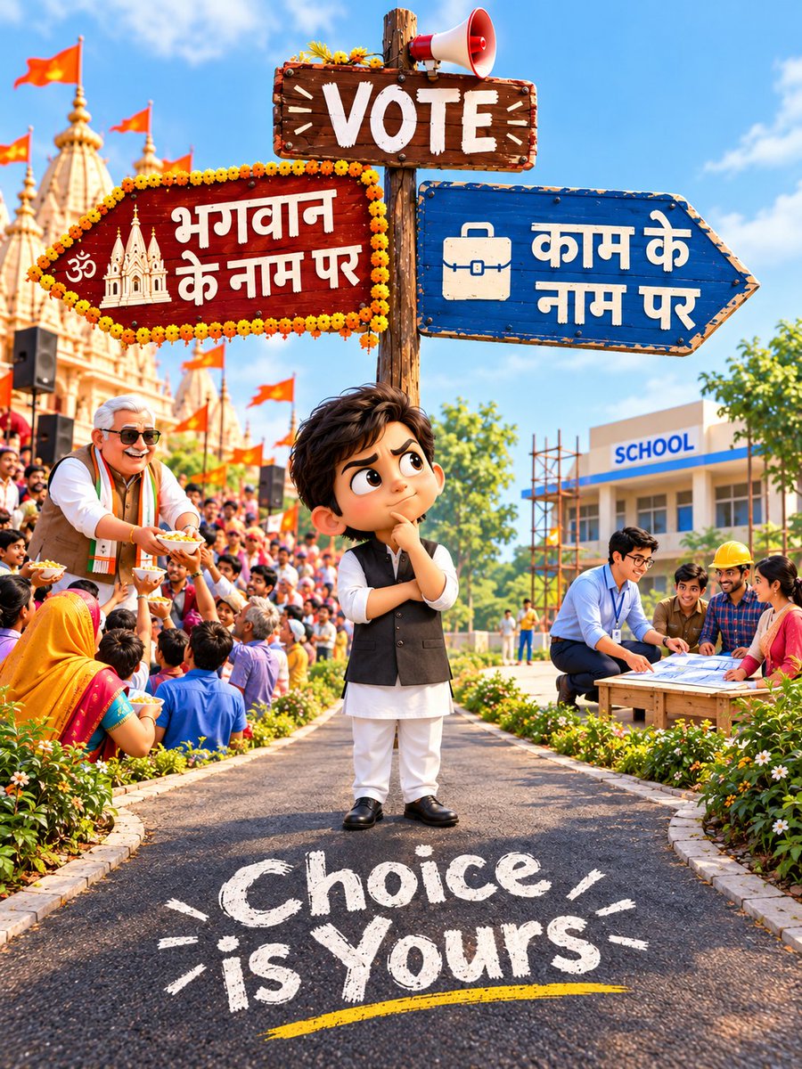 NunaAbhilasha's tweet photo. "Choice is yours"
#students 
#school 
#mandir
#aap
#bjp https://t.co/VCr97obd8b