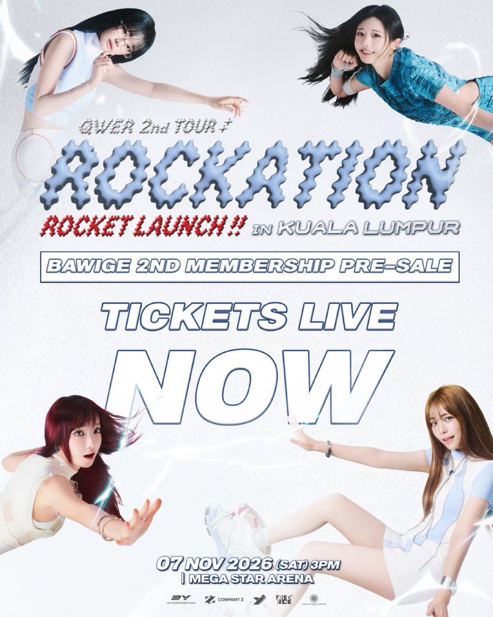 3Hdkhai's tweet photo. The BAWIGE 2ND MEMBERSHIP (GLOBAL) Pre-Sale 𝐒𝐓𝐀𝐑𝐓𝐒 𝐍𝐎𝐖 🎟️

🇲🇾 QWER 2nd TOUR <ROCKATION : ROCKET LAUNCH!!> IN KUALA LUMPUR

📅 Date: 7 November 2026 (Sat)
⏰ Time: 3PM
📍 Venue: Mega Star Arena
#QWER #ROCKATION #ROCKETLAUNCH 
#ROCKETLAUNCHinKL 
#쵸단 #CHODAN 
#마젠타 https://t.co/ZzmebeiVw3
