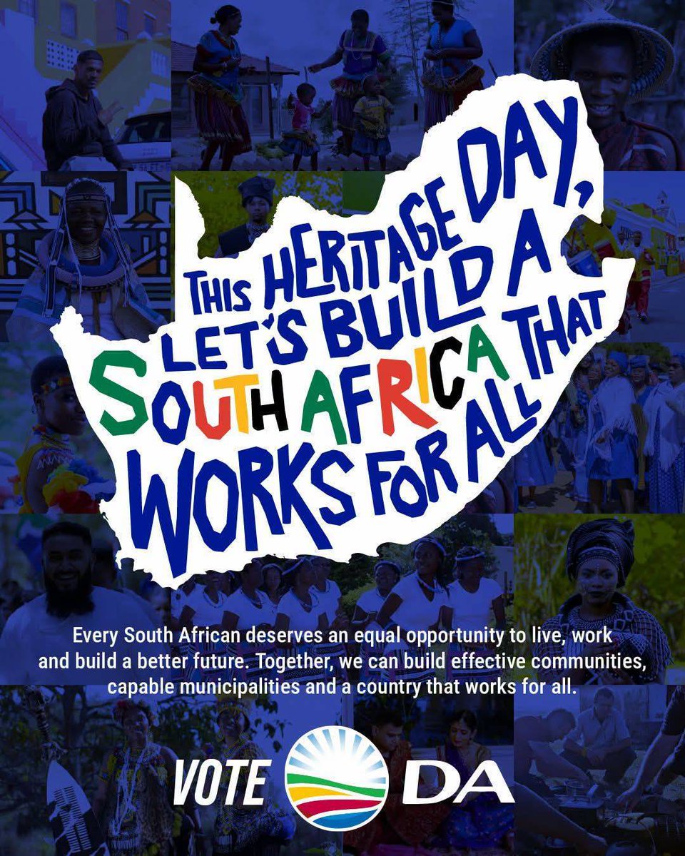 DA_GPL's tweet photo. Our differences are part of our shared heritage and the ties that bind us are what make us stronger. 🇿🇦

Happy Heritage Day, South Africa! ❤️💚💛💙 https://t.co/LYkpYpEoLN