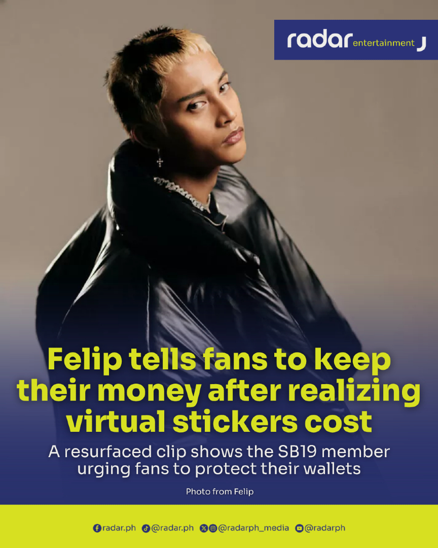 radarph_media's tweet photo. “Pera pala ’yan. ‘Wag kayo magsend. Stop it. Ipunin n’yo na lang ’yan, guys.”

In an era where the entertainment industry constantly finds new ways to monetize fandom—from paid channel subscriptions and paywalled livestreams to aggressive digital gift pushing—a resurfaced moment from SB19’s Felip (Ken) offers a refreshing reality check.

During a past livestream, Felip noticed fans sending virtual stickers. The moment he realized those stickers cost actual money, he didn't encourage the support or ask for more—he explicitly told them to stop spending.

The clip has regained traction as online discussions grow over the commercialization of idol-fan relationships. While fans are often pressured to prove their loyalty through their wallets, moments like this highlight a different standard, one where appreciation isn't tied to a price tag.

Felip isn't the only one pushing back against financial strain on fans. South Korean entertainer Lee Young-ji recently made headlines for urging supporters at her birthday event to prioritize their own needs over buying her gifts.

For A’TIN, however, this mindset is nothing new. Supporters note that Felip has rarely pushed paid support options or aggressively marketed paid tiers, letting his music and organic word-of-mouth do the work instead.

As conversations around healthy fandom boundaries continue, artists like Felip prove that respect for fans starts with respecting their hard-earned money.

In an era of non-stop paywalls and digital gifts, should more artists speak up about protecting their fans' wallets?

(✍️: Denchelle Castro)

#radarPHEntertainment #radarPH
