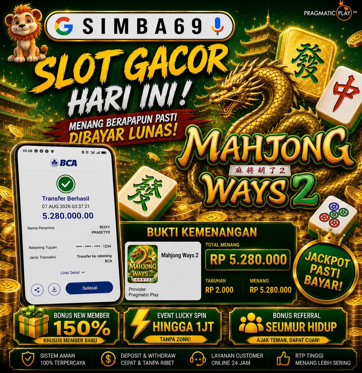 Mafson3's tweet photo. SLOT GACOR HARI INI
Pemersatu bangsa, waktunya merapat dan ikut ramaikan! 🚀
🎁 Promo Pilihan Khusus Member Baru
📲 Join Telegram : https://t.co/Plzvxpf3aH
🎁 Bonus Giveaway 50K tersedia untuk pendaftar baru!

🔗Link situs : https://t.co/ehRUOMEWqp https://t.co/qQP192Ze6a