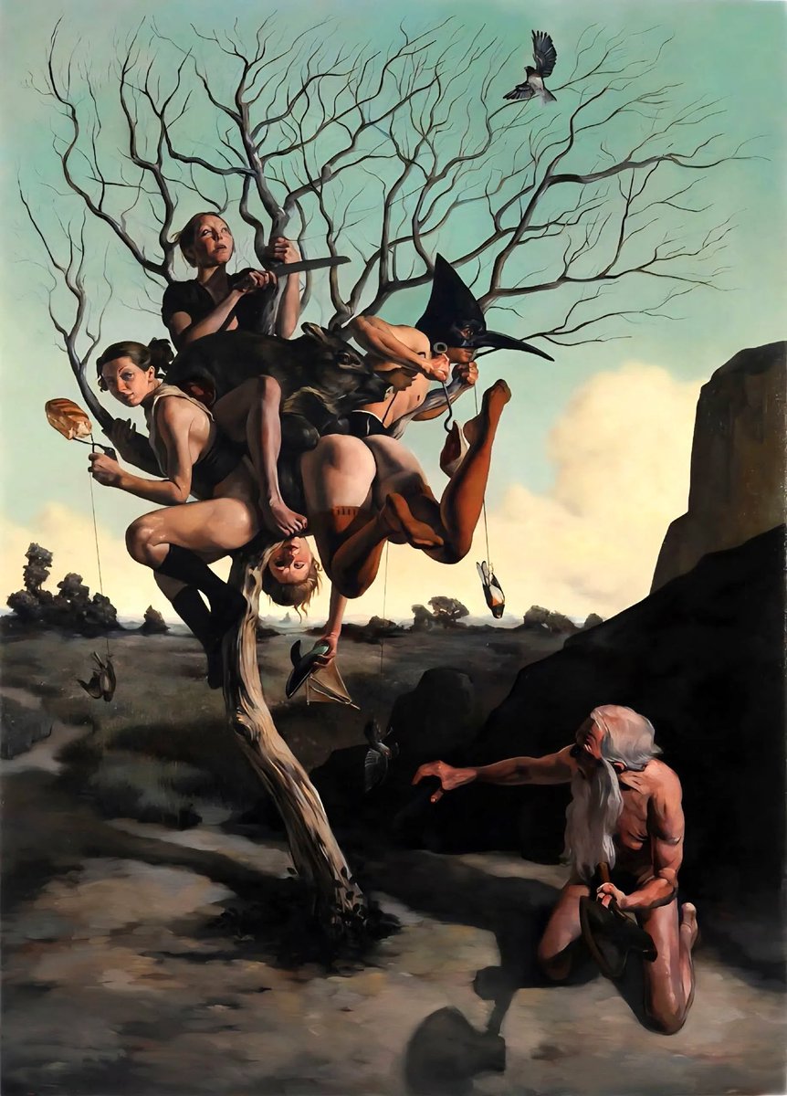 StayScope's tweet photo. The longer you look at these paintings, the stranger they become. 👀

American surrealist Erik Thor Sandberg creates haunting worlds filled with grotesque figures, symbolism and quiet chaos.

Beautiful, disturbing… and almost impossible to look away from.

Would you hang one of these in your home?