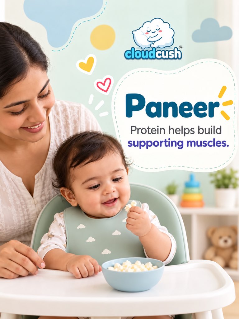 cloudcushbaby's tweet photo. 🥣💛 4 Nourishing Foods for Your Baby’s Growing Body! 👶✨
#Cloudcush #BabysBestFriend #BabyNutrition #BabyFood #BabyFoodIdeas #WeaningJourney #HealthyBaby #GrowingBaby #BabyNutritionIndia #Ragi #Curd #Paneer #Sesame #CalciumRichFoods #ProteinForKids #HealthyGrowth #MomAndBaby https://t.co/6APvxW1Y6H