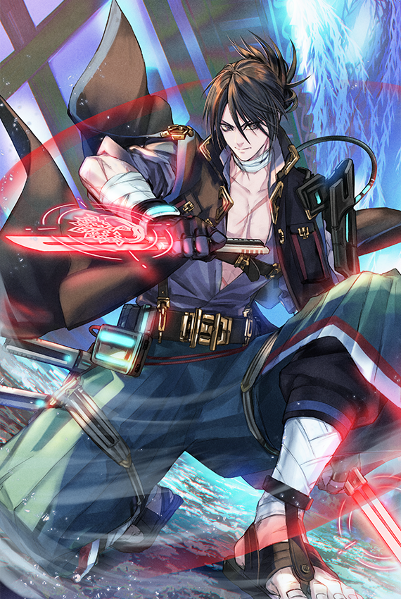 PirikaChro's tweet photo. 【キャラクター紹介】
《Y.G.1》修羅なる自虐の暗殺者 スルスタン(CV：#福山潤 / 絵：黒葉.K)
「世界が滅ぼうが、俺の知ったことじゃない。俺は、俺の仕事をするだけだ」

「緋の年代記フェス」は10月6日(火) 10:59まで！

#チェンクロ https://t.co/Q75noA4dr3