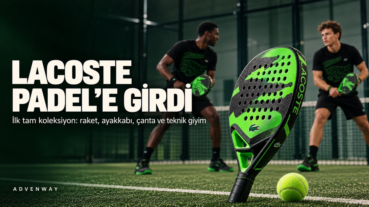 Advenwaymag's tweet photo. Padel kortuna “bir set atalım” diye girip, raketle ayna selfiesi çekerek çıkma dönemi resmileşti. 🐊🎾

Lacoste; raket, ayakkabı, çanta ve teknik giyimden oluşan ilk tam padel koleksiyonunu tanıttı.

Backhand’iniz hazır mı bilmiyoruz ama kombininiz artık hazır olabilir. 

@Lacoste #padel #lacoste
