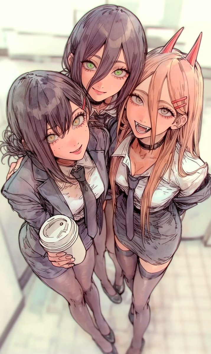 zampy68's tweet photo. Have a beautiful day ♥️
Kobeni, Reze &amp; Power
#chainsawman https://t.co/gYWz6vCBBt